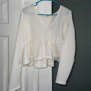 Altar'd State white ruffle top